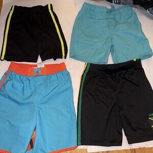Preowned Bundle Of Four Pairs Boys Shorts And Swim Trunks Size 4,4t, 4-5